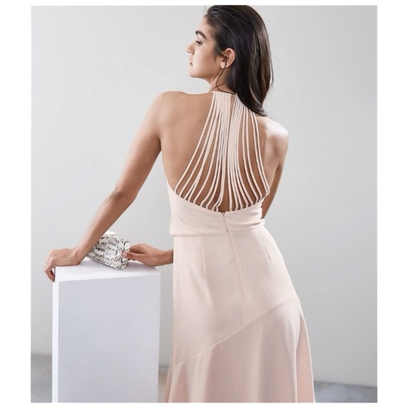 Reiss Pink Talin Strappy Back Midi Dress Size UK14/US10 NWT Flaw (Read) - Picture 1 of 14